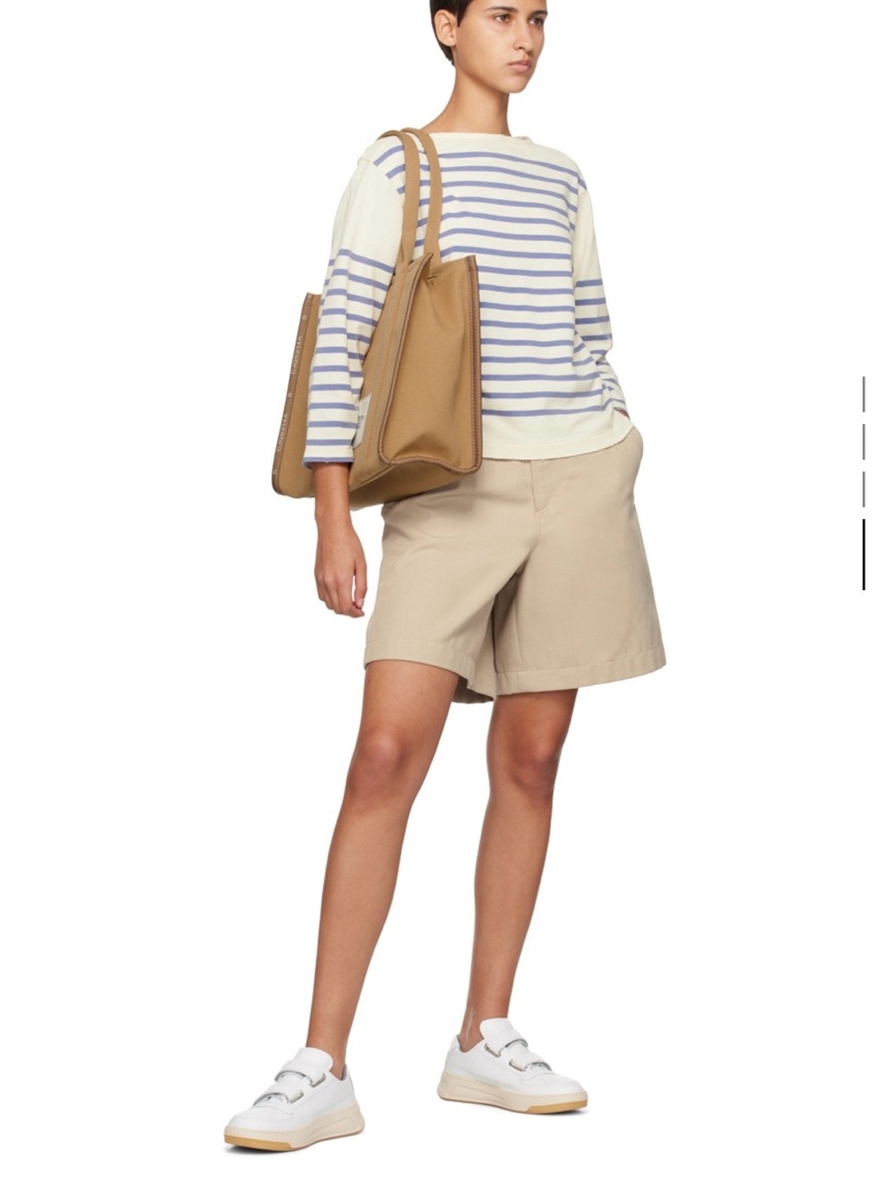 Marc Jacobs Tan 'The Jacquard Large 'The Tote Bag' with White Logo - Picture 4 of 5
